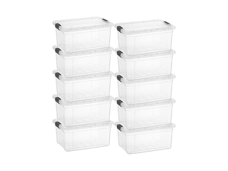 Superio Small Clear Storage Box with Lid, 11 Quart 10 Pack - Image 1