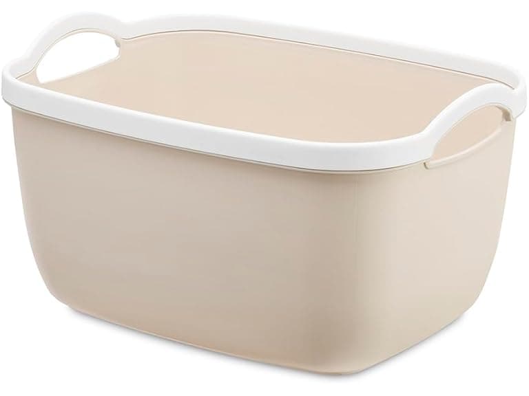 Whitmor 6-Pack Plastic Storage Bin Beige - Image 1