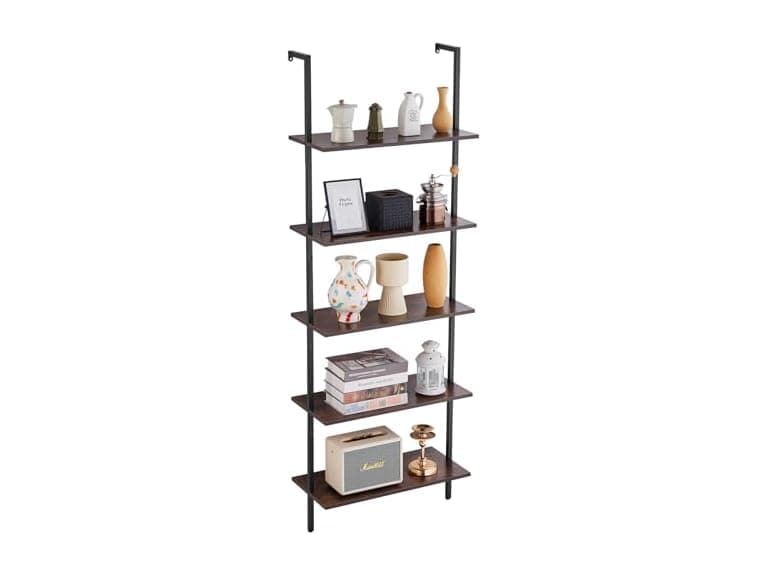 Ladder Shelf, 5-Tier Bookshelf 24x11.8in Black - Image 1
