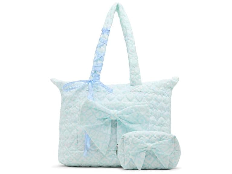 Madden Girl 2 PC Tote Set, Blue Floral - Image 1