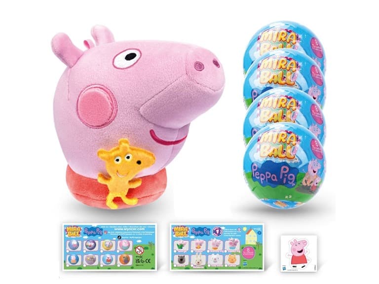 Miraball Surprise Plush - Peppa Pig 4PK - Image 1