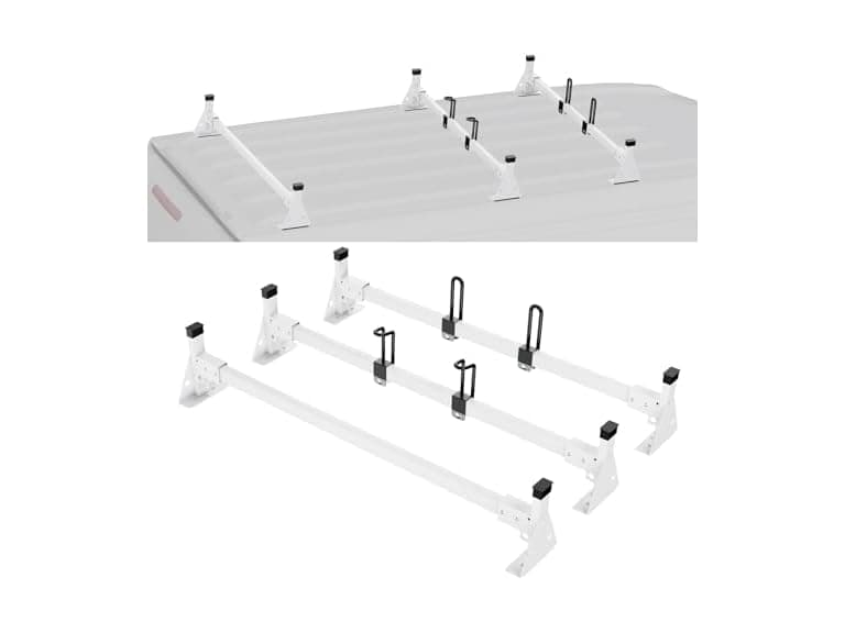 Trailer Ladder Rack, 54" 3 Crossbars Ladder Roof - Image 1