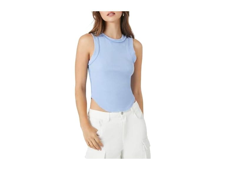 Forever 21 Cropped Curved-hem Tank Top - Image 1
