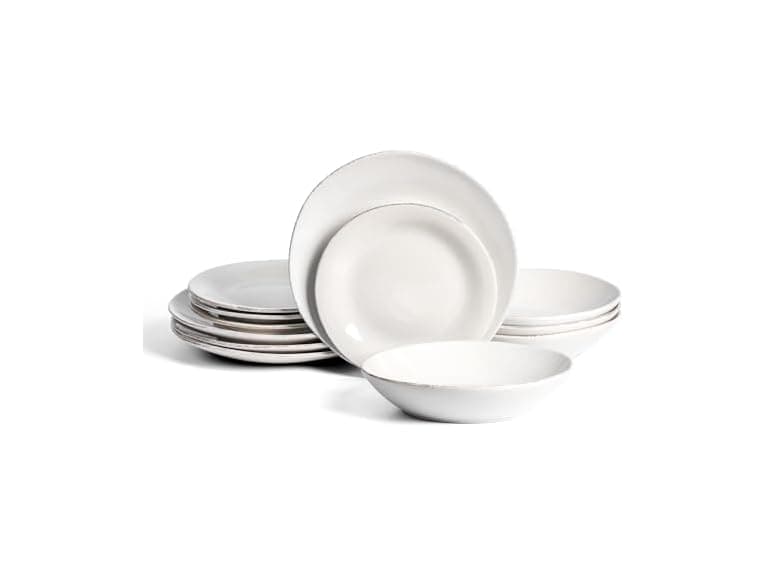 Stone Lain Essence 12-Piece Dinnerware Set Stoneware, White - Image 1