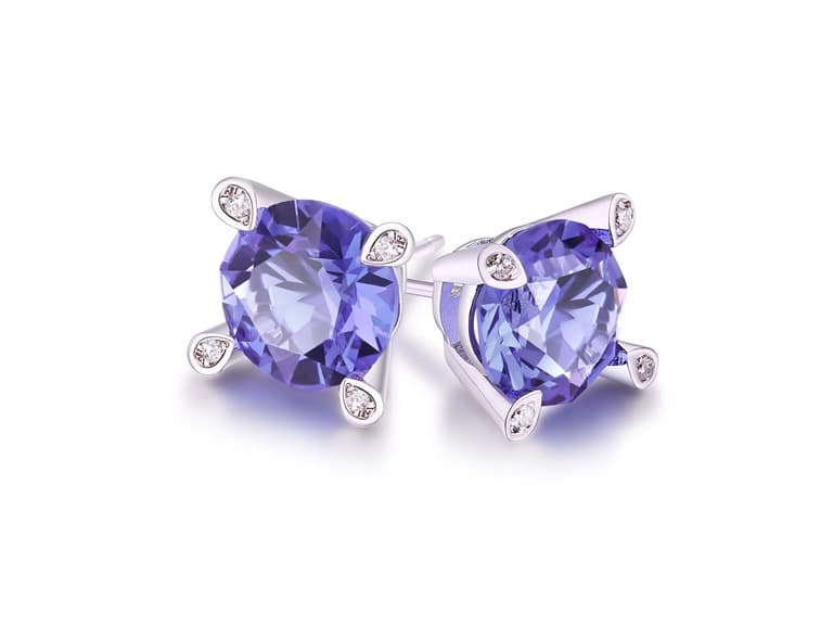 Purple Tanzanite Stud Earrings - Image 1
