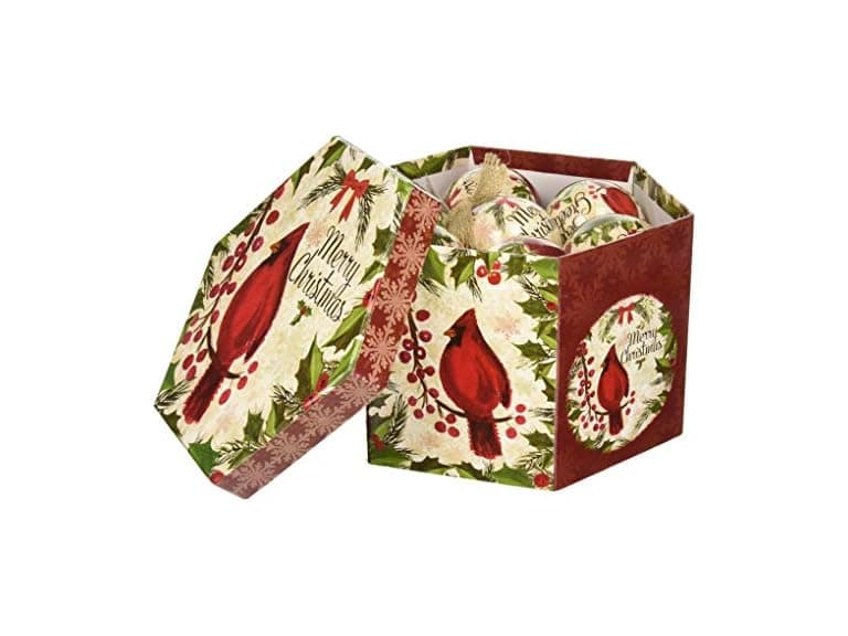 Burton & Burton Ornament 3" Red Cardinal On Tree Set - Image 1