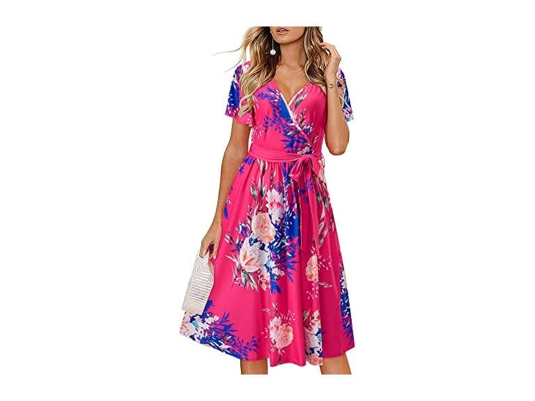Laishen Women (XL) V Neck Short Sleeves Dress - Image 1