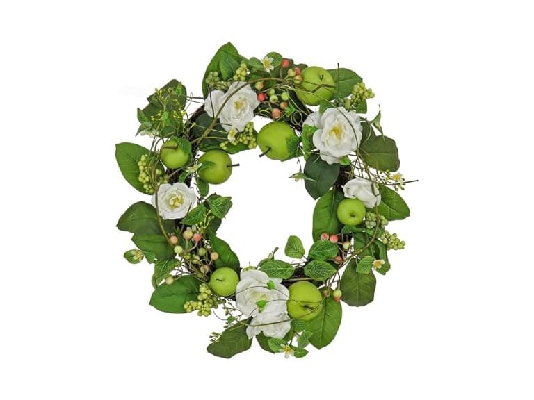 National Tree Company 24" Artificial Spring Wreath with Roses - Image 1