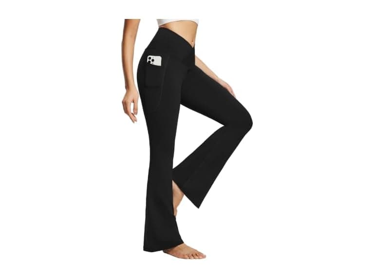 Baleaf Women (XL) Flare Leggings Pockets 32" Pants - Image 1