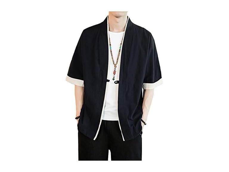 Haorun Men (3XL) Japanese Short-Sleeved Kimono Top - Image 1