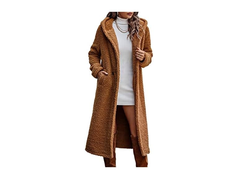 Angashion Women (S) Fuzzy Fleece Lapel Fur Jackets - Image 1