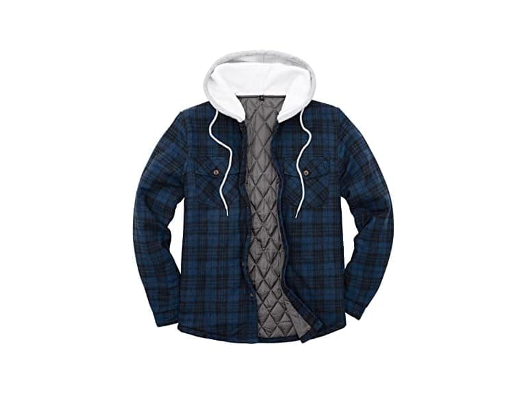 Zenthace Men (L) Quilted Flannel Shirt Jacket Coat - Image 1