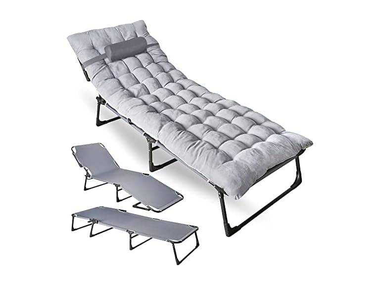 Folding Cot & Pad Mattress 4 Position - Image 1