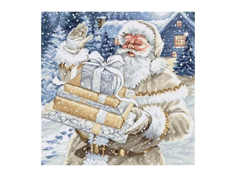 Luca-S Cross Stitch Kit Santa and Pressies - Image 1