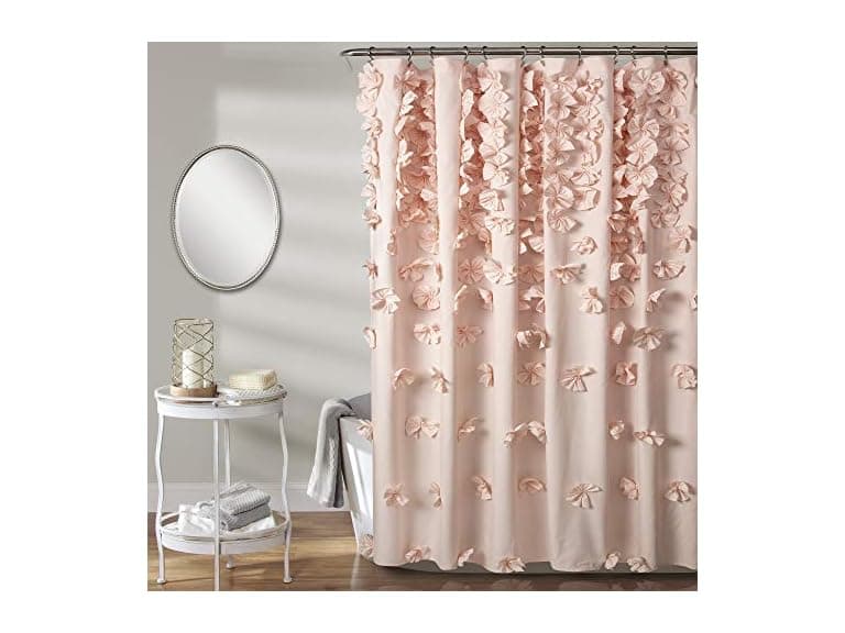 Lush Decor Riley Shower Curtain, 72" W x 72" L Blush - Image 1