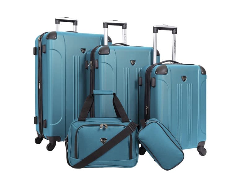 Travelers Club Chicago 5Pc Luggage Set, Teal - Image 1