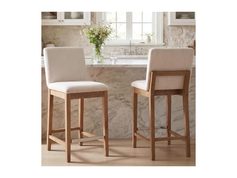 DM Furniture Barstools Set Beige (Open Box) - Image 1