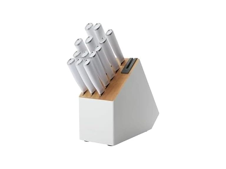 KitchenAid Classic Slim Knife Block Set with Built-In Knife Sharpener - Image 1