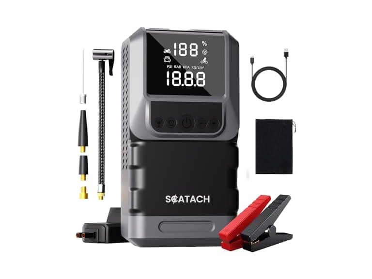 6000A Jump Starter w/ Air Compressor - Image 1