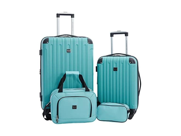 Travelers Club Midtown Hardside 4-Piece Luggage Travel Set, Emerald (Open Box) - Image 1