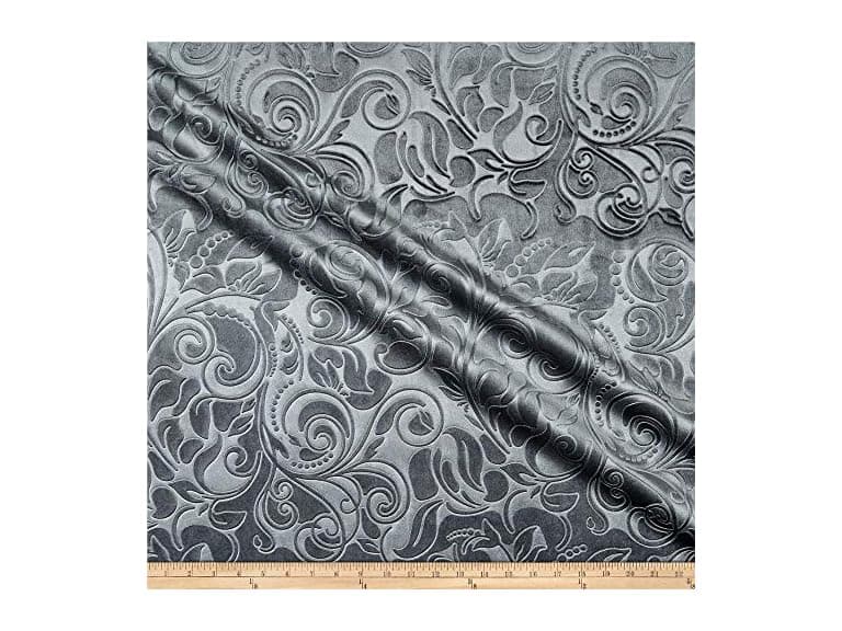 UNIQUE QUALITY FABRICS Embossed/Brocade Velvet Scroll - Image 1