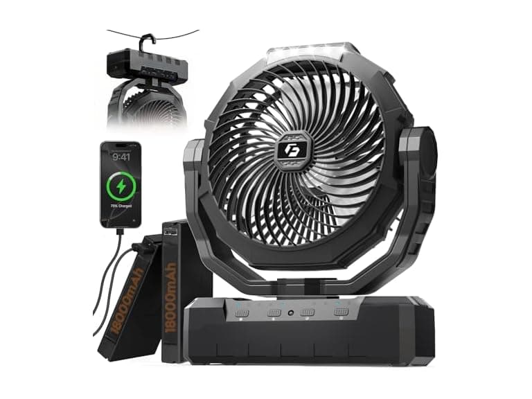 Wavmill 3-in-1 Camping Fan Black - Image 1