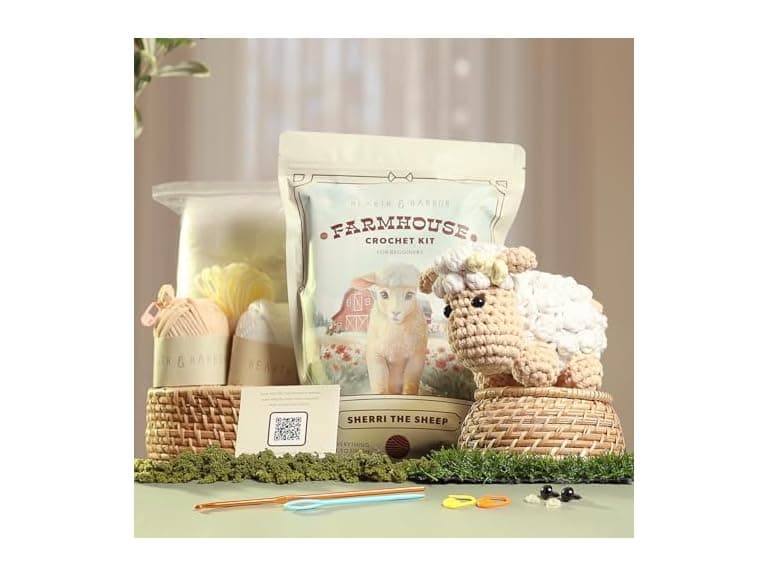 Hearth & Harbor Amigurumi Crochet Kit Sherri the Sheep - Image 1