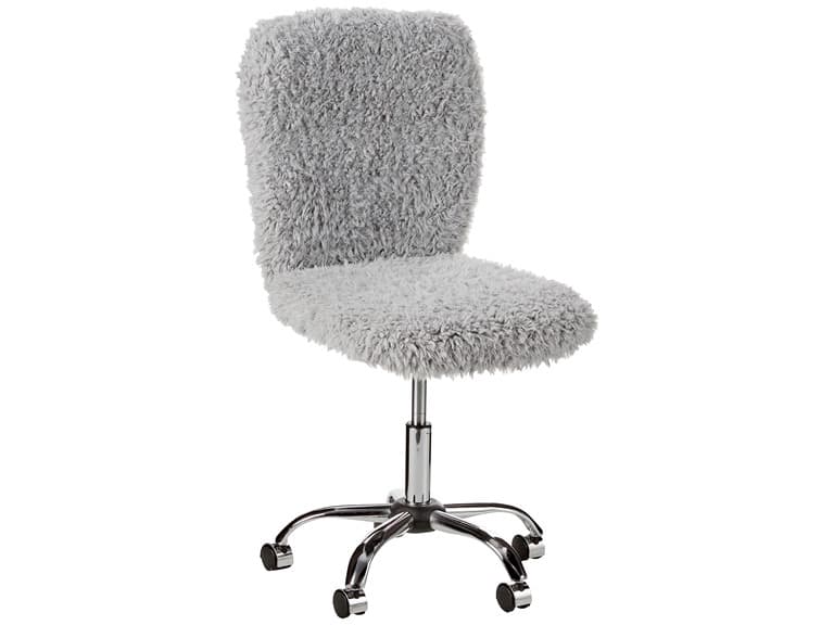 Urban Lifestyle Faux Fur Chair, Gray - Image 1