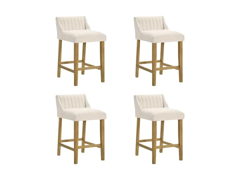 Fauna Counter Stool 2Pk, White Boucle - Image 1