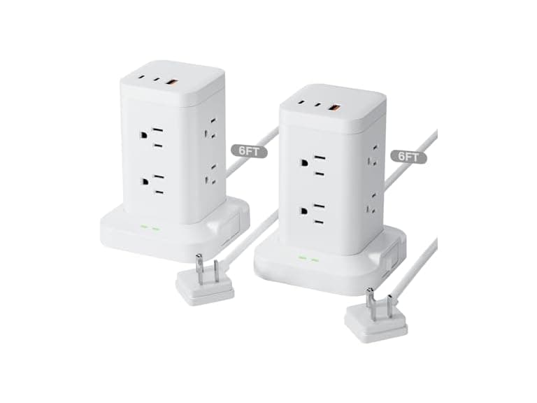 TAGZILO 2-Pack Power Strip 8-Outlet 6ft - Image 1