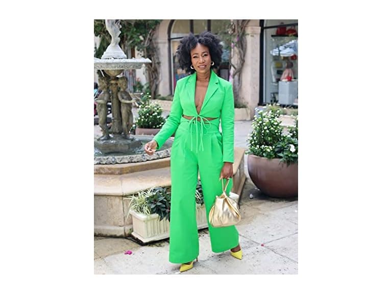 The Drop Classic Green Wide Leg Pant by - Image 1