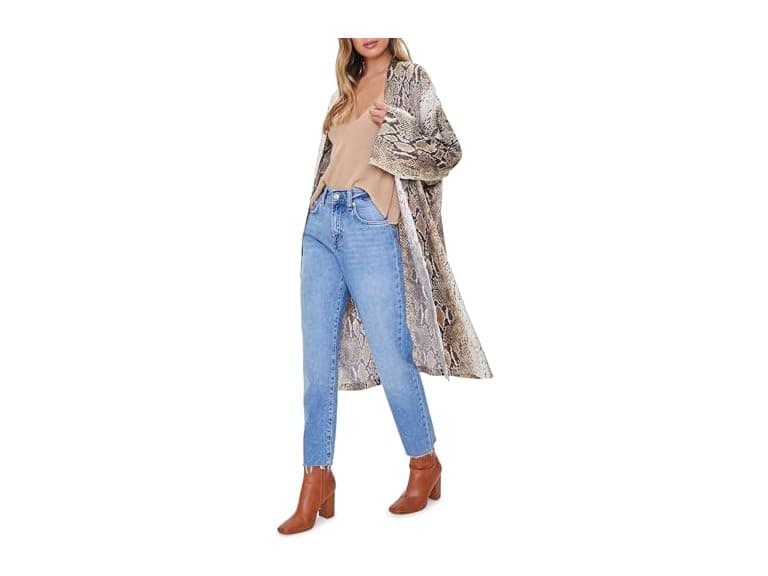 Forever 21 (S) Snakeskin Satin Kimono - Image 1