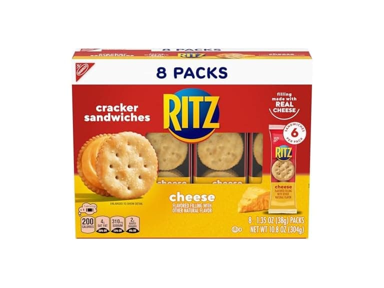 RITZ Cheese Sandwich Crackers, 8 Snack Packs - Image 1