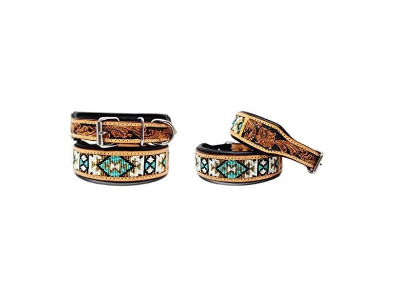 Small 13''- 17'' Dog Puppy Collar Cow Leather - Image 1