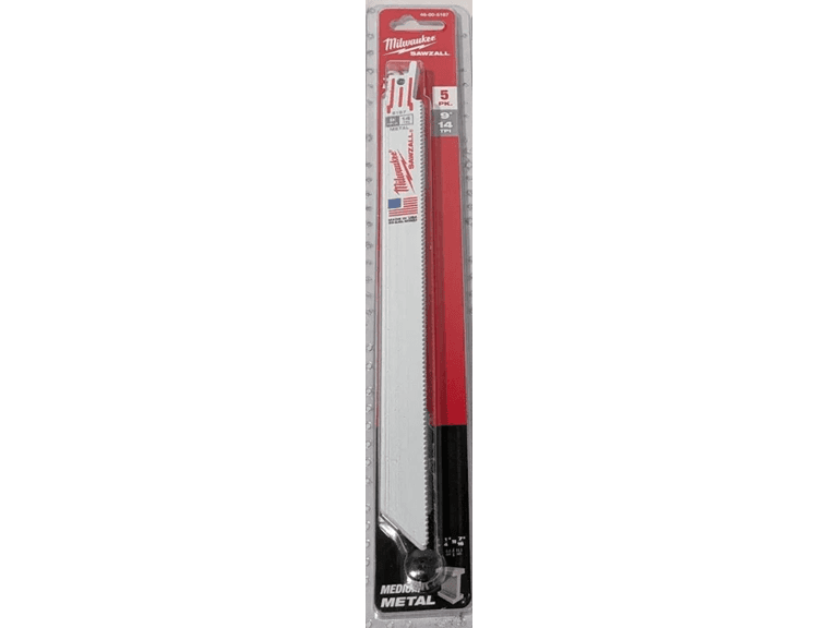 Milwaukee 48-00-5187 9in BiMetal Recip Blades 5ct Pack - Image 1