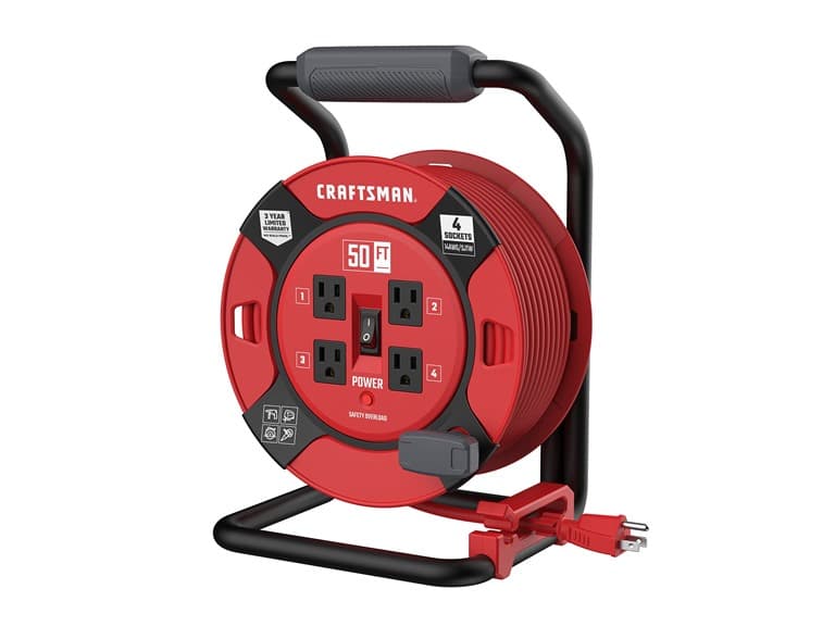 CRAFTSMAN Cord Reel 50ft 14AWG with 4 Outlets - Image 1