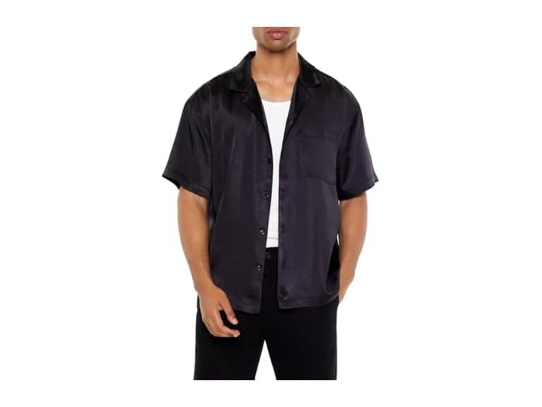 Forever 21 (L) Satin Chain-Stitched Shirt - Image 1