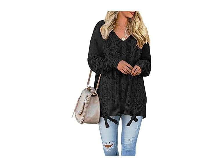 Yskkt Women (XXL) Pullover Sweaters Cable V Tops - Image 1