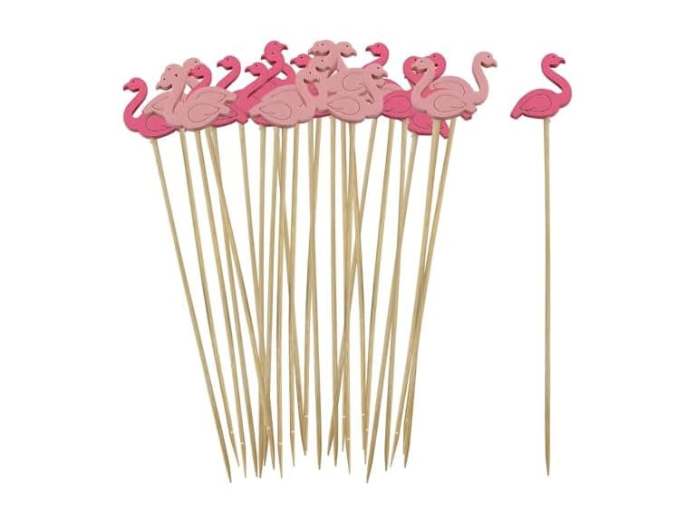 Fun Express 4 1/2" Bulk 100 Pc. Flamingo Cocktail Picks - Image 1