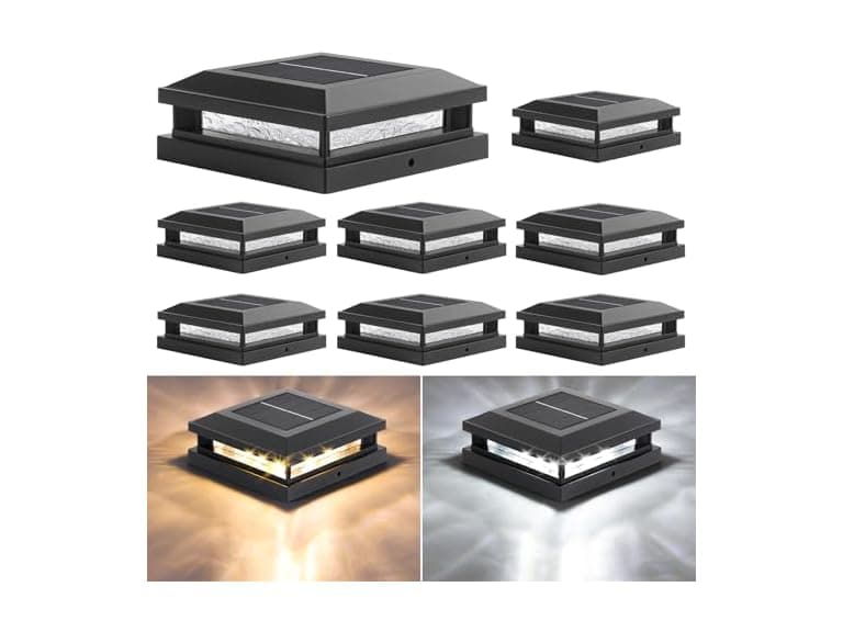 Solar Post Cap 8-Pack 2-Color Black - Image 1