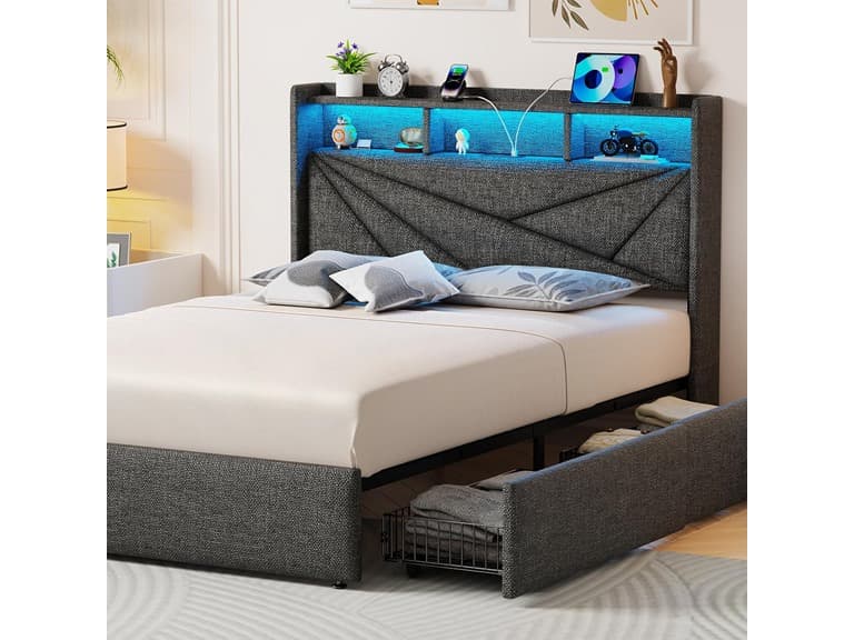 Driftalia Queen Bed Frame with Storage - Image 1