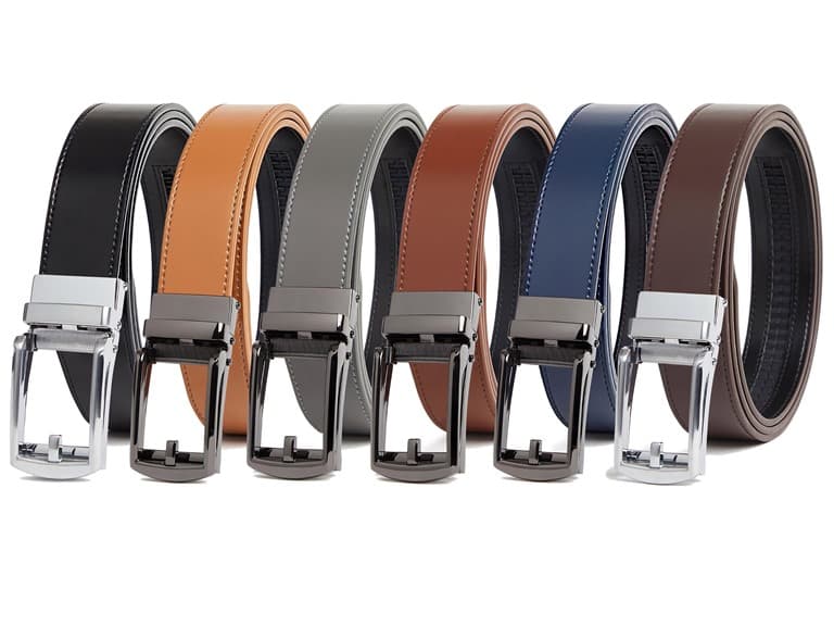 Carlo Fellini Mens Leather Ratchet Belt - Image 1