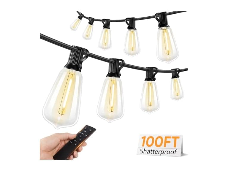 Brightever 50FT Outdoor String Lights with Remote - Image 1