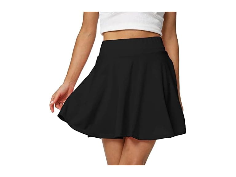 Sinono (M) Basic Stretchy Solid Flared Mini Skirt - Image 1
