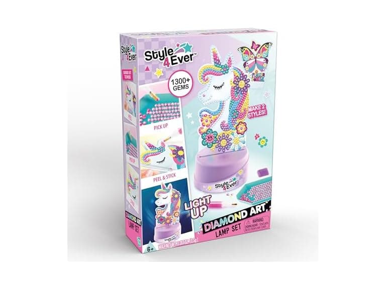 Style 4 Ever Diamond Art Unicorn or Butterfly Lamp Set - Image 1