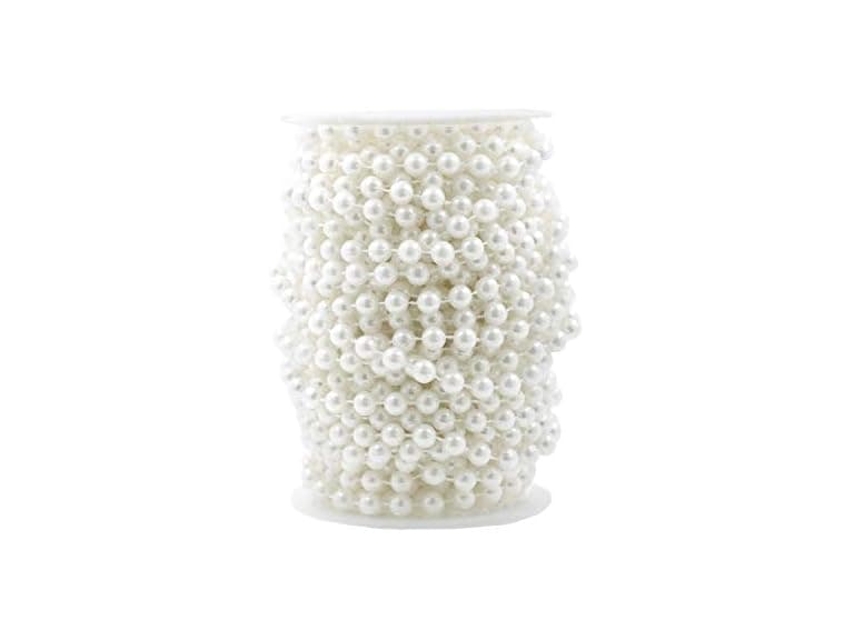 Mandala Crafts Faux 8mm White Pearl Beads - Image 1