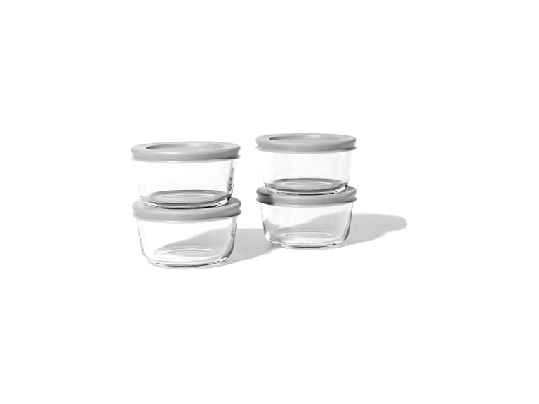8-Piece Glass Food Storage Containers Set Grey - Image 1