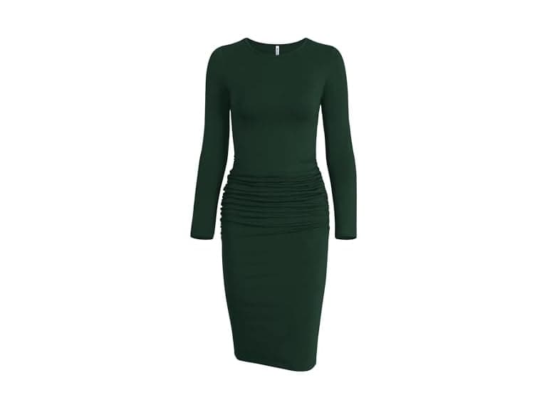 Missufe Women (XL) Long Sleeve Ruched Casual Dress - Image 1