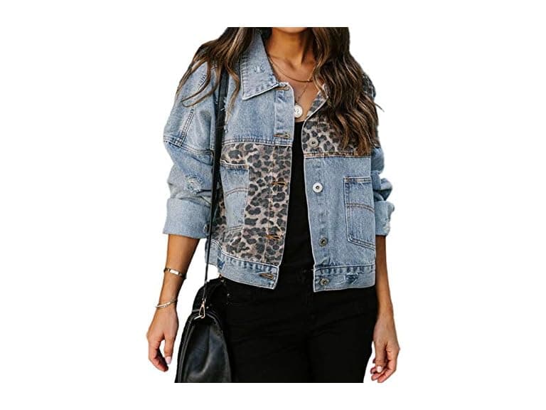 Chouyatou Women (XL) Spliced Ripped Jacket Coat - Image 1