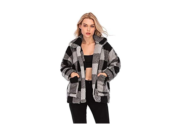 Comeon Women (XL) Coat Casual Lapel Fleece Coats - Image 1